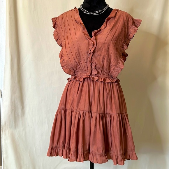 Mustard Seed Ruffled Rust Dress - Picture 1 of 7